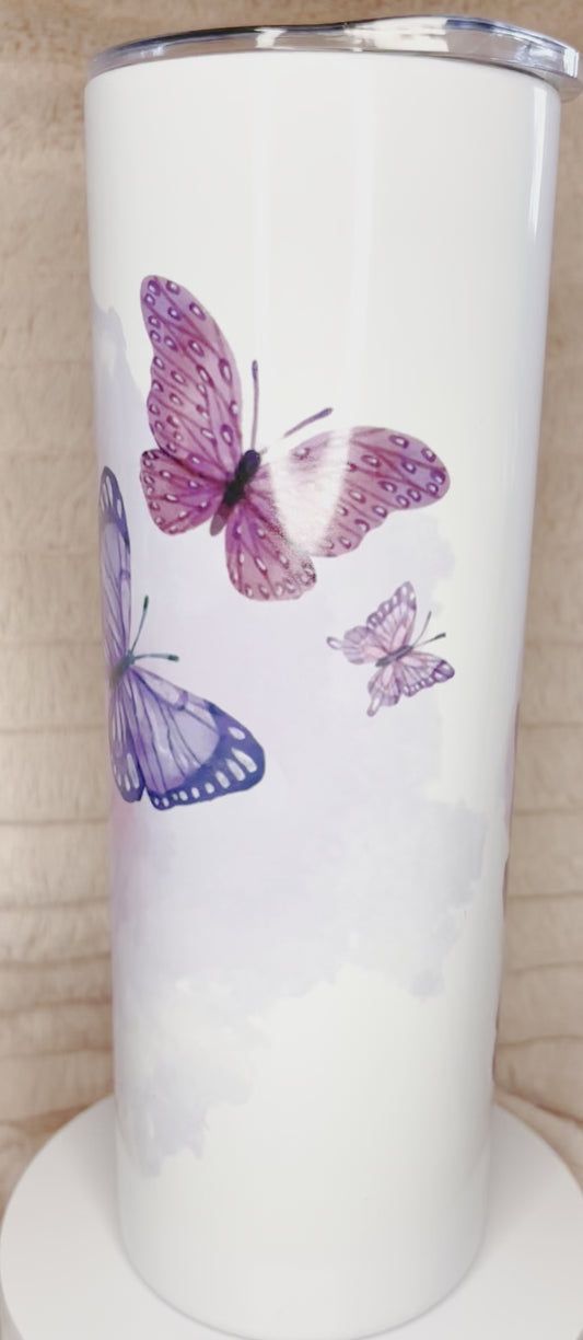 20 oz. Watercolor Butterflies sub. Tumbler