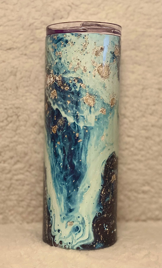 20 oz Blue Marble Sublimation Tumbler